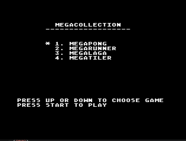 MEGACOLLECTION Menu Screen